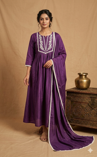 Purple Rayon A Line 3 Piece Set NK272