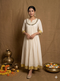 Mandharam Onam A Line Handwork Dress NK284