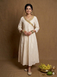 Golden Aura A Line Handwork Dress NK299