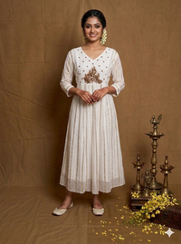 Poomani Handwork A Line Onam Dress NK307
