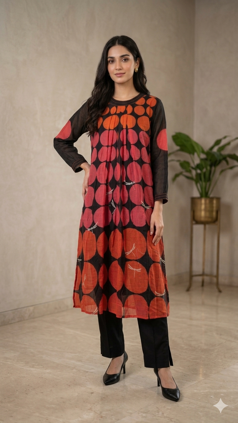 Black Polka Dots Soft Cotton 2 Piece Set NK388