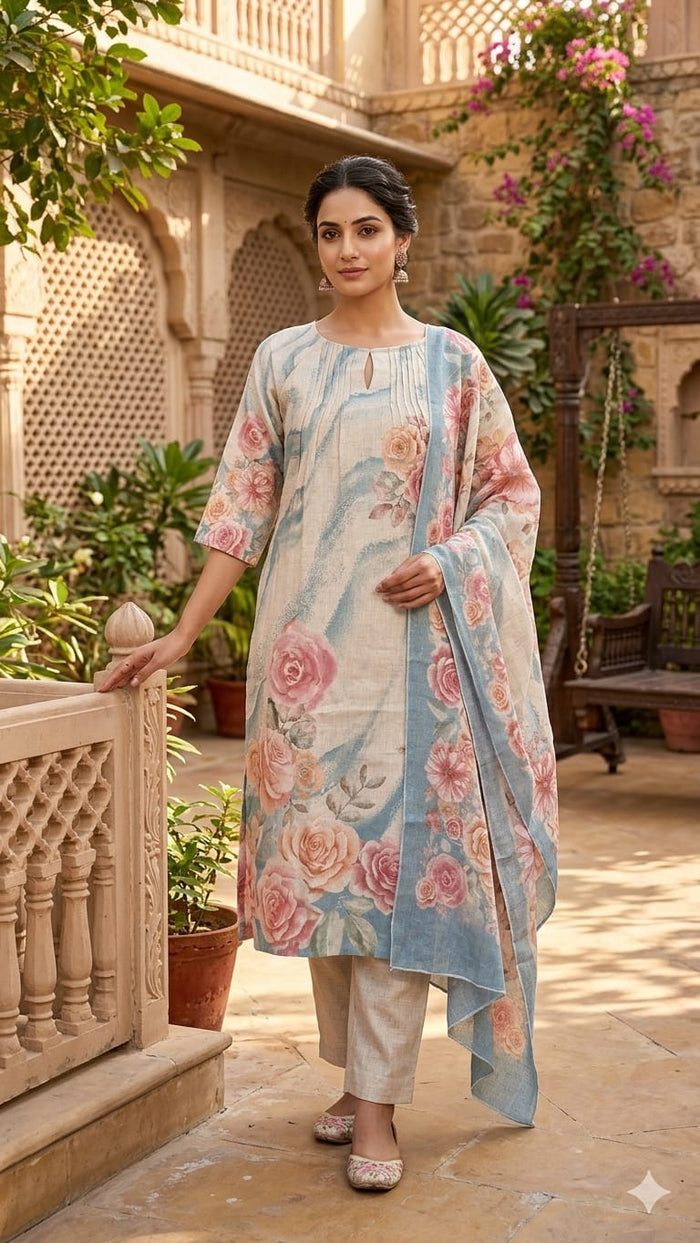 Vintage Rose Cotton A line 3 Piece Set NK380