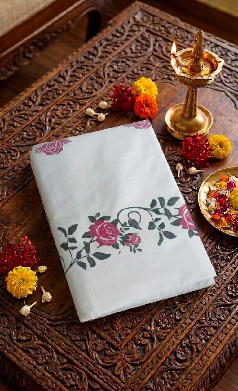 Rose Onam Saree NK462