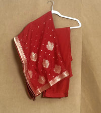 Red Russian Silk Straight Cut 3 Piece Set NK136